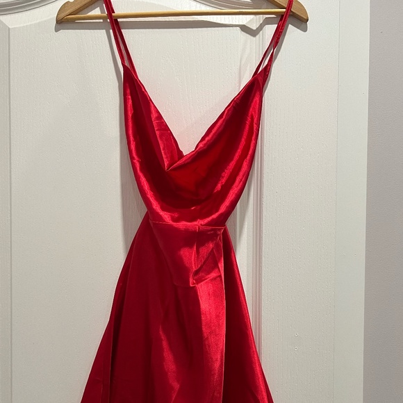 Red Satin Dress - Picture 1 of 2